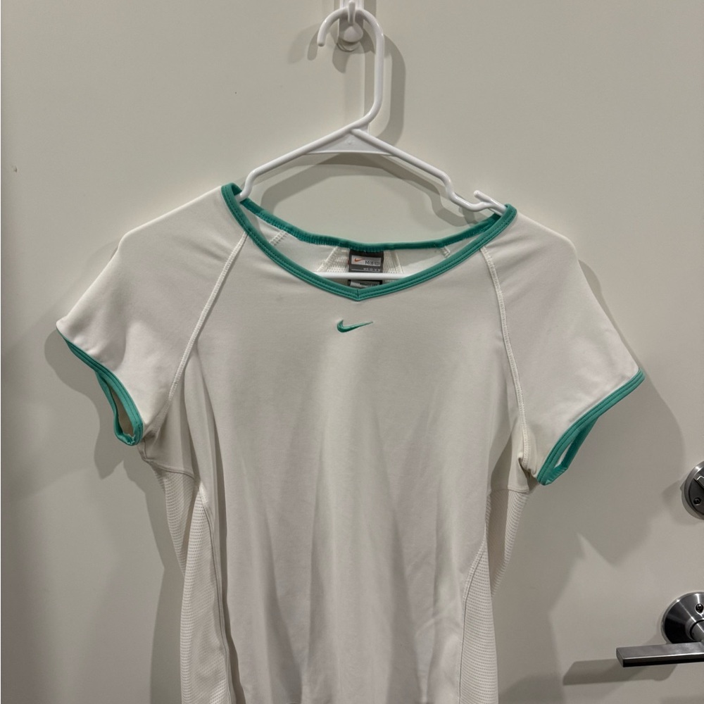 Nike Women's White Tee with Green Trim